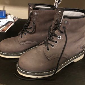 Doc Martens steel toed work boots.